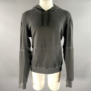 ACRONYM Size XL Grey Wash Cotton Hooded Sweatshirt